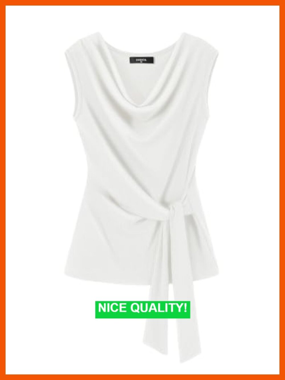Cowl Neck Sleeveless Tank Top Blouse Business Casual Slim Fit